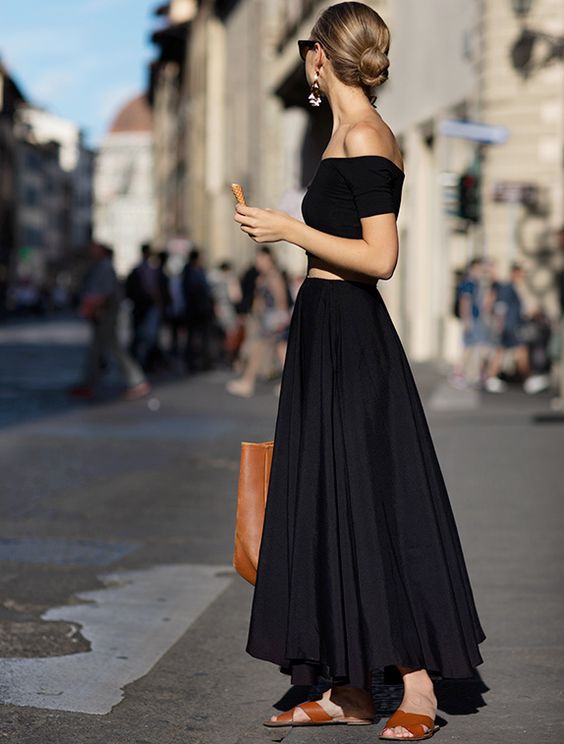 jupe longue noire -lafillementhealeau