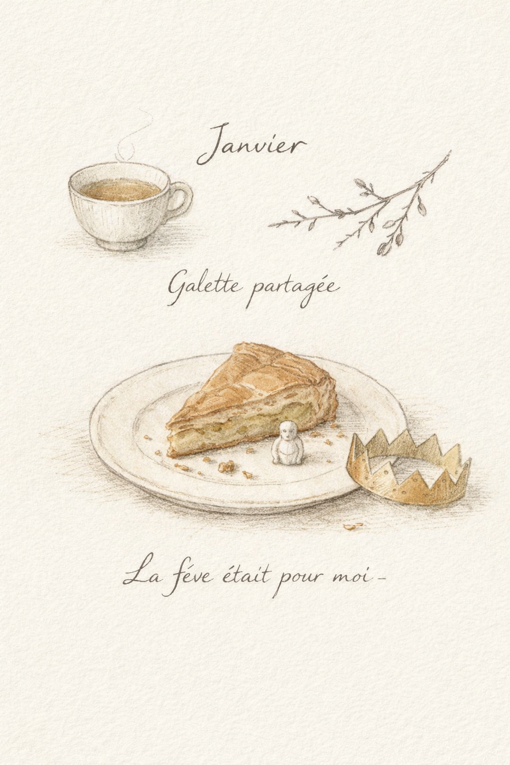 entre deux saisons : dessin de galette et fève