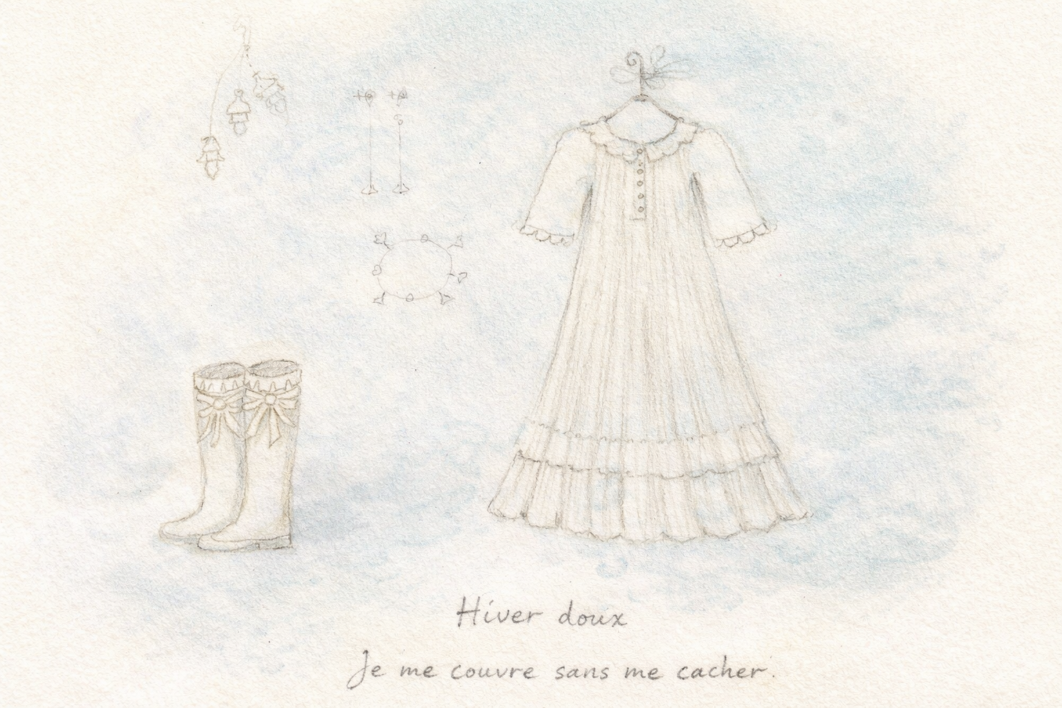entre deux saisons :illustration hiver bottes et robe